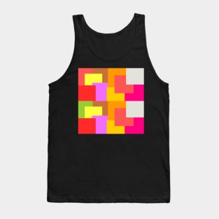 Bright colors abstract overlapping squares tiles pattern Tank Top